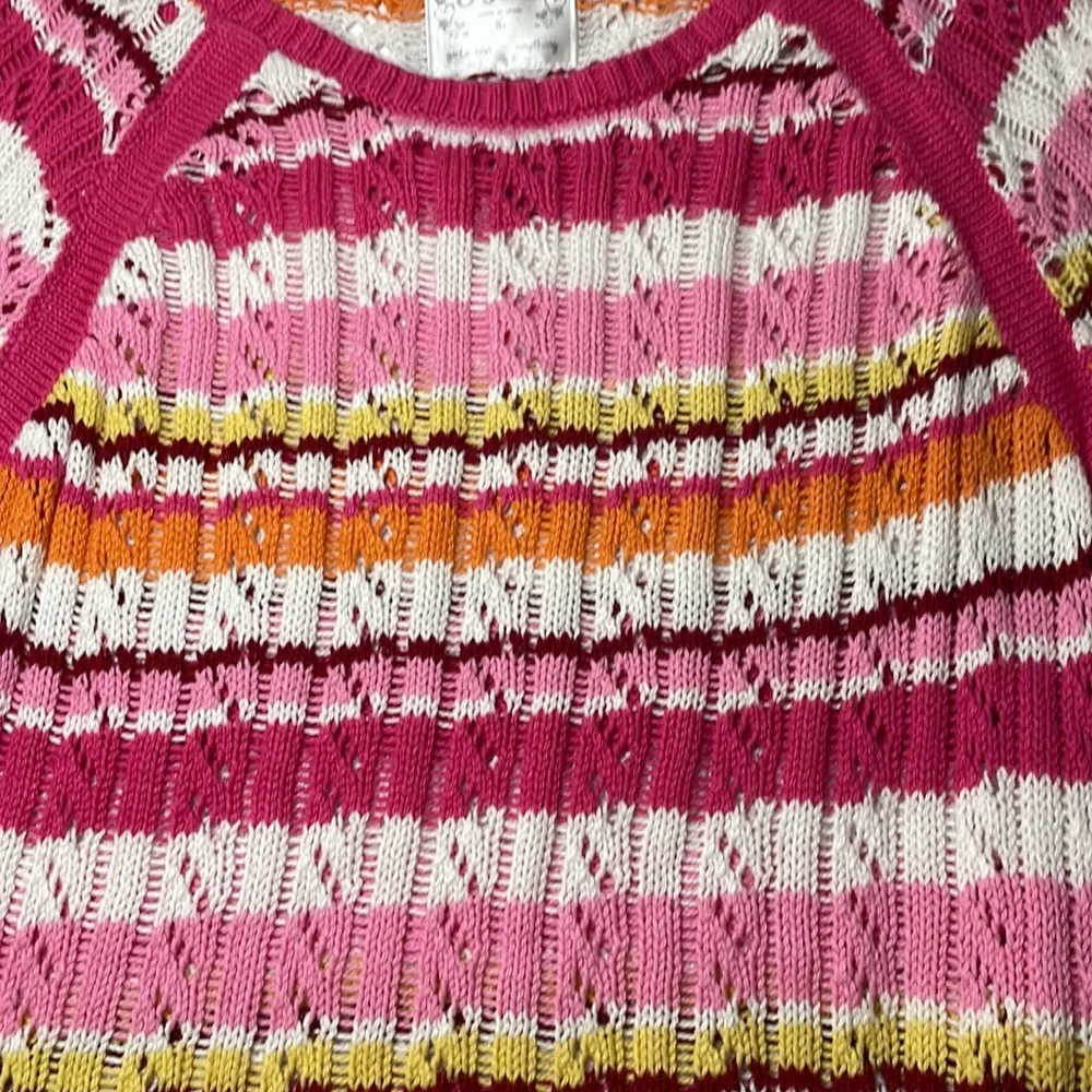 Justice multi pink crochet sweater girls size 16